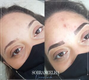 Antes e depois da Micropigmentação de Sobrancelhas Makeup Shadow